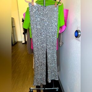 Sparkle silver sequin pants M